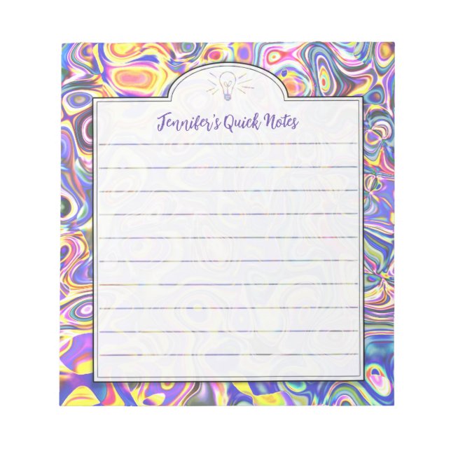 Bloc De Notas Lavender Resumen Personalizado de arte de compras  (Frente)