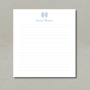 Bloc De Notas Lazo azul polvoriento simple con nombre personaliz