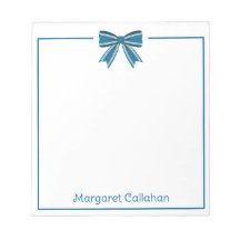 Lazo azul y blanco personalizado Preppy
