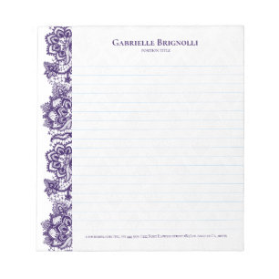 Bloc De Notas Lazo floral púrpura
