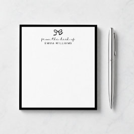 Bloc De Notas lazo negro, de la mesa de notepad