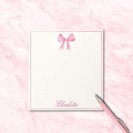 Bloc De Notas Lazo Rosa Femenino
