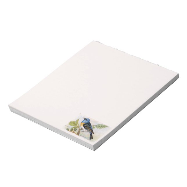 Bloc De Notas Lazuli Bunting Bird Notepad (Lado Izquierdo)