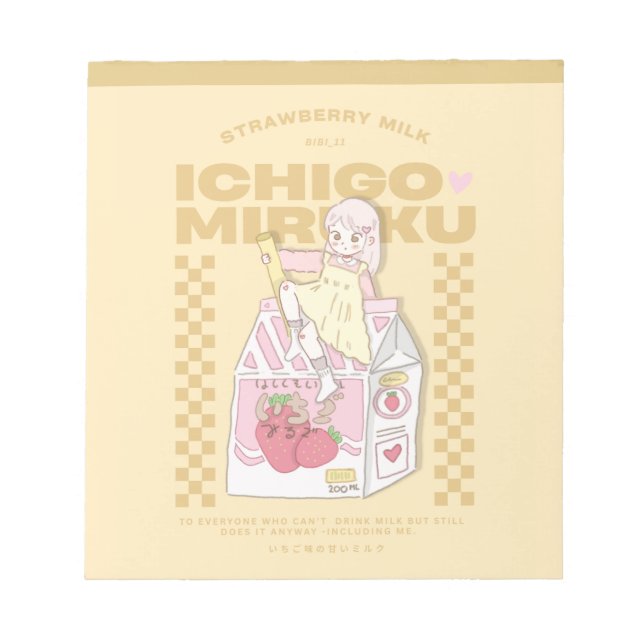 Bloc De Notas 🍓✨Leche de ichigo ✨🍓 (Frente)