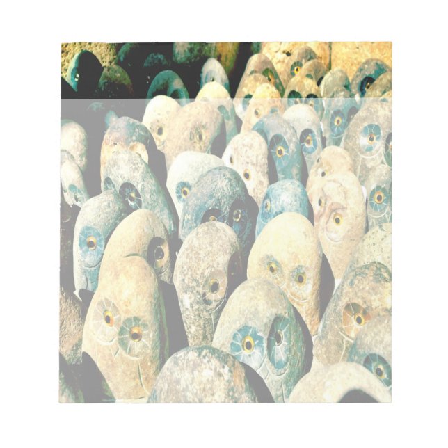 Bloc De Notas Lechuza de piedra de Guay enfrenta ojos (Frente)