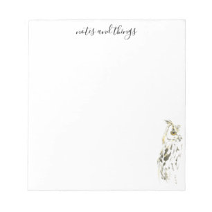 Bloc De Notas Lechuza marrón acuarela