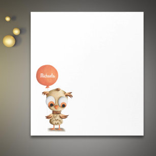 Bloc De Notas Lechuza Marrón Cute Personalizada