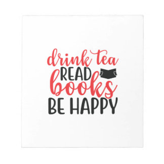Bloc De Notas Leer libros de lectura de té y bebida de arte sea 