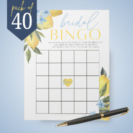 Bloc De Notas Lemon Flower Gift Bingo Bridal Shower Game Pack