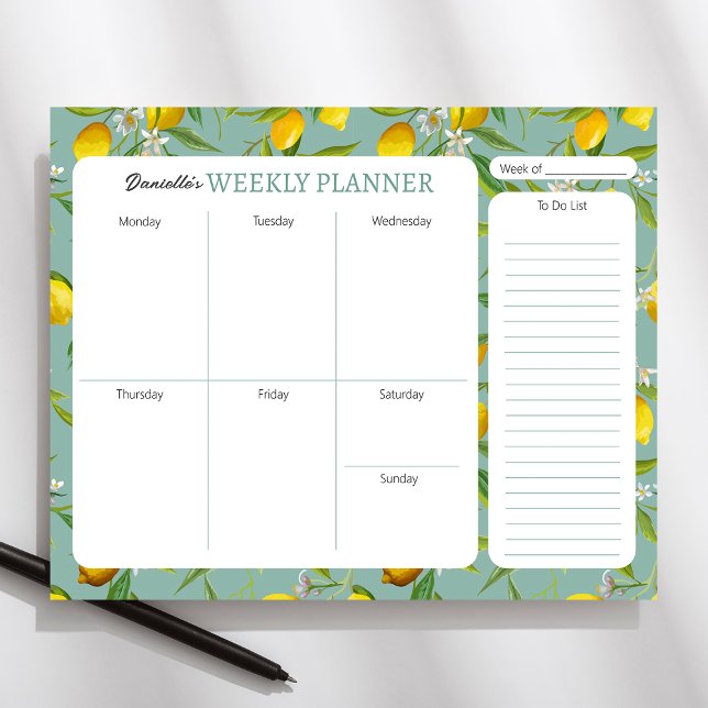 Bloc De Notas Lemon Theme Personalized Weekly Planner Pad (Subido por el creador)