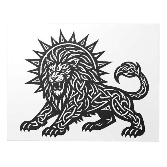 Bloc De Notas Leo Zodíaco Sol‑Melena León | BurnsInHell (Frente)