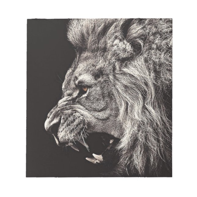 Bloc De Notas León masculino enojado (Frente)