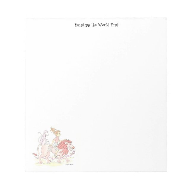 Bloc De Notas León rosa con Notepad de Niña (Frente)