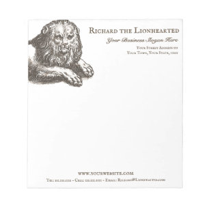 Bloc De Notas León Vintage Elegante Notepad Antiguo