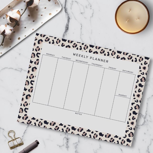 Bloc De Notas Leopard Print Weekly Planner Tearawawawy Notepad (Subido por el creador)