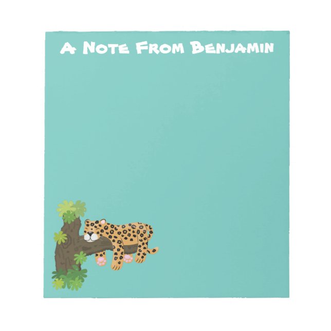 Bloc De Notas Leopardo lindo durmiendo en un ilustracion de pers (Frente)
