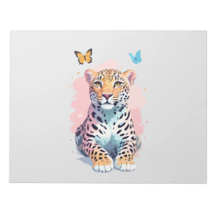 Bloc De Notas Leopardo Vector Mariposa Adorable Fun Animal