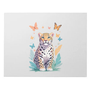 Bloc De Notas Leopardo Vector Mariposa Adorable Fun Animal