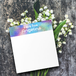 Bloc De Notas Letra azul color agua verde verde azulado salpicad