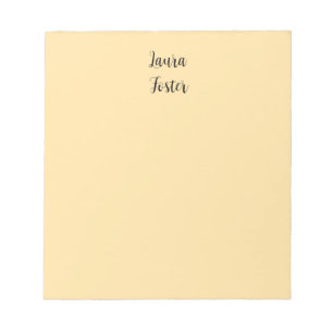 Bloc De Notas Letra Clásica Elegante Nombre Color Beige