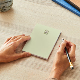 Bloc De Notas Letra de monograma vintage marco floral Nouveau