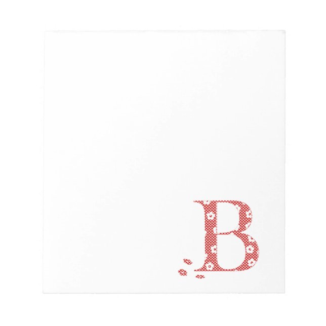 Bloc De Notas Letra de patrón de flor B(roja) (Frente)