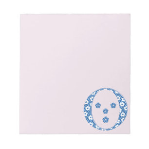 Bloc De Notas Letra de patrón de flor O(azul)