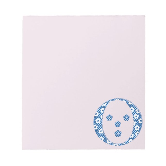 Bloc De Notas Letra de patrón de flor O(azul) (Frente)