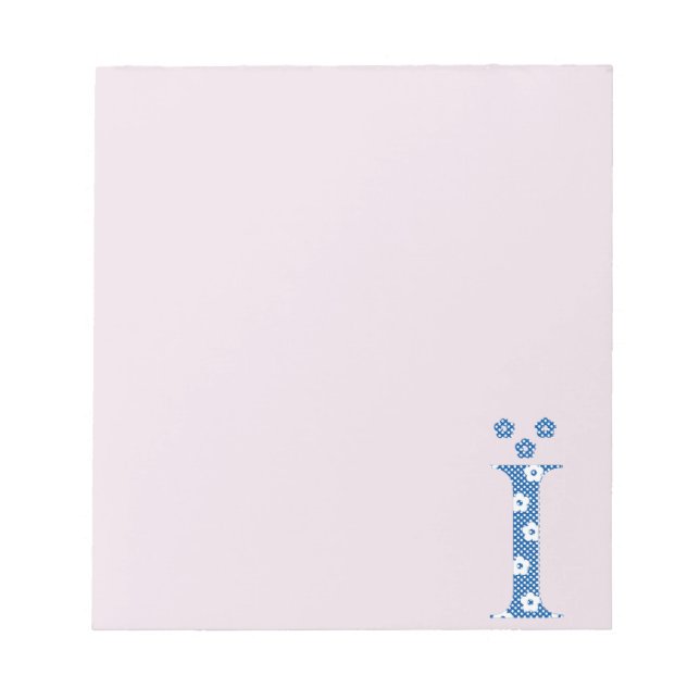 Bloc De Notas Letra del patrón de flor I (azul) (Frente)