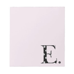 Bloc De Notas Letra E del patrón de flor