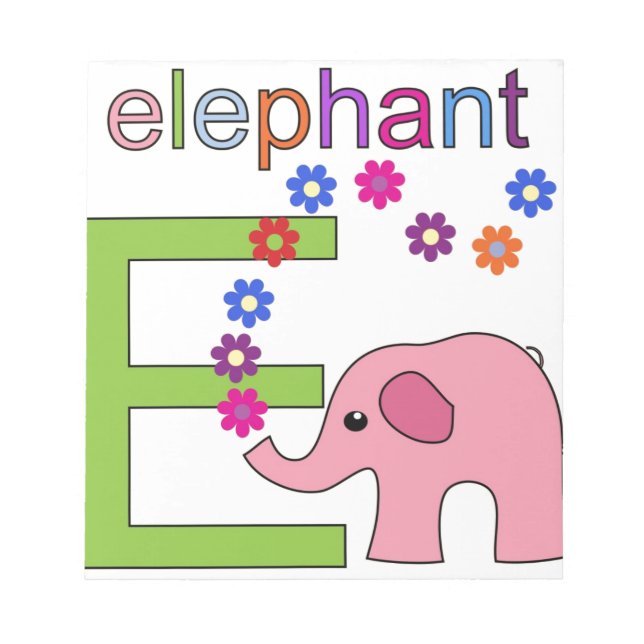 Bloc De Notas Letra elefante e (Frente)