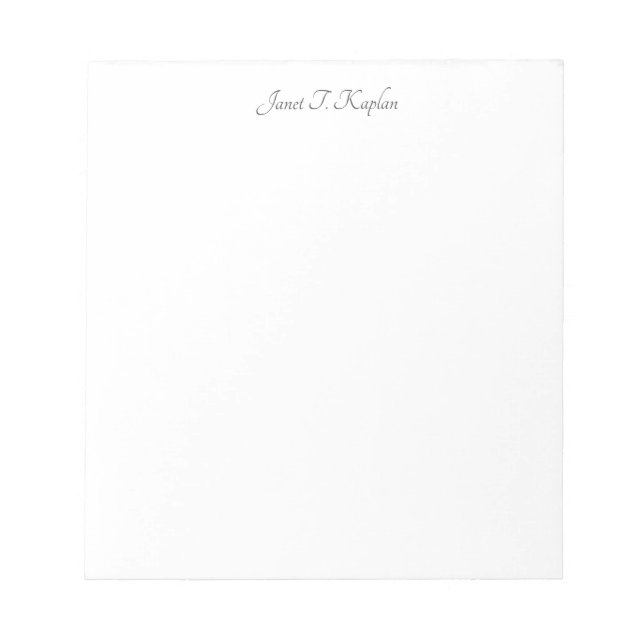 Bloc De Notas Letra elegante sencilla y profesional (Frente)