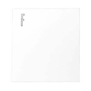 Bloc De Notas Letra gris y blanca inicial plana monogramada