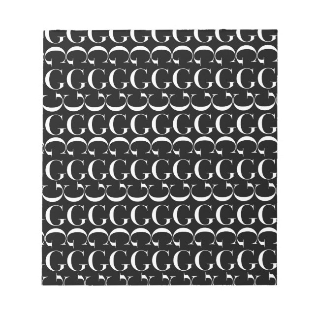 Bloc De Notas Letra inicial monograma G (Frente)