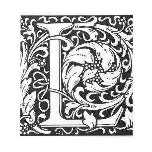 Bloc De Notas Letra L Monograma medieval Art Nouveau