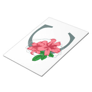 Bloc De Notas Letra mayúscula C monograma floral
