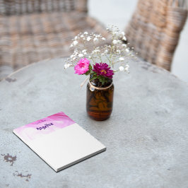 Bloc De Notas Letra rosa salpicadura de color agua púrpura