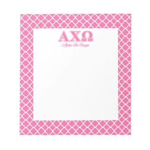 Bloc De Notas Letras rosadas Alphi Chi Omega