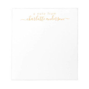 Bloc De Notas Letras simples de guiones en amarillo personalizad