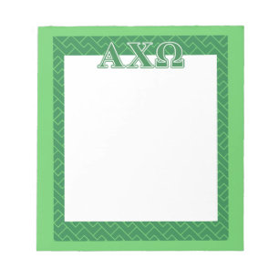 Bloc De Notas Letras verdes Alphi Chi Omega