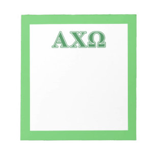 Bloc De Notas Letras verdes de Alpha Chi Omega
