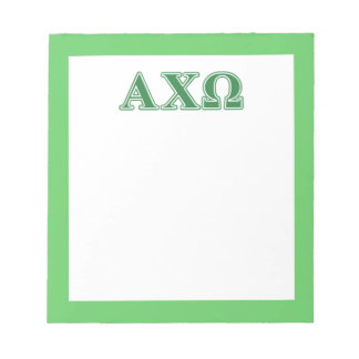 Bloc De Notas Letras verdes de Alpha Chi Omega