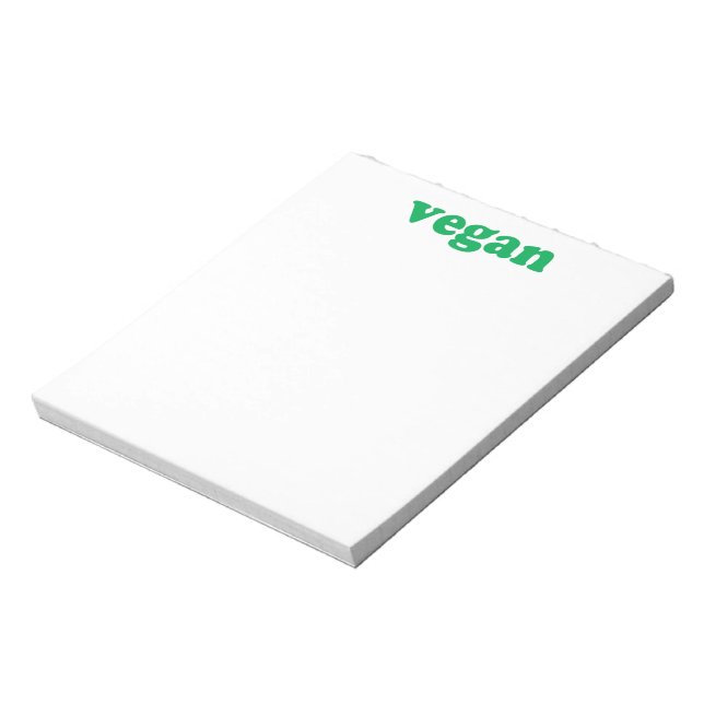 Bloc De Notas Letras verdes "veganas", fondo blanco (Lado Izquierdo)