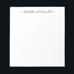 Bloc De Notas Leyenda manuscrita minimalista a parejas personali<br><div class="desc">Bloc de notas de escritura minimalista con parejas personalizadas</div>