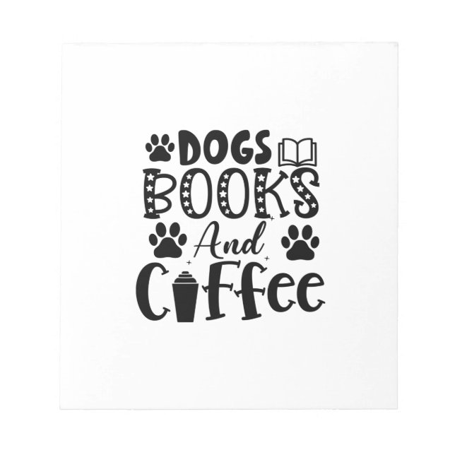 Bloc De Notas Leyendo Libros Y Café De Perros De Arte (Frente)