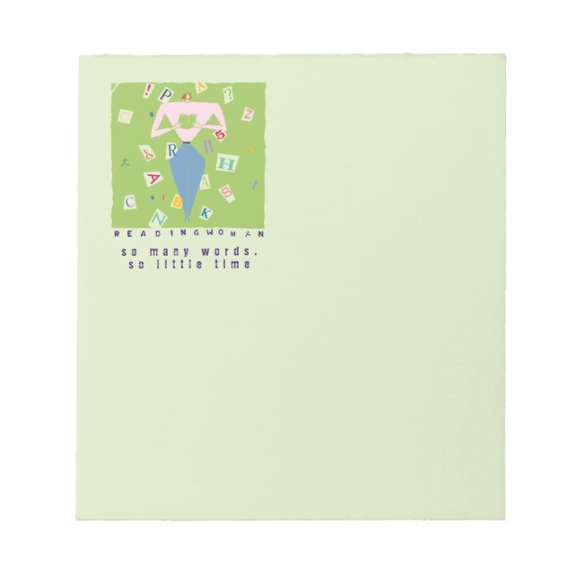 Bloc De Notas Leyendo tantas palabras, tan poco tiempo (Frente)