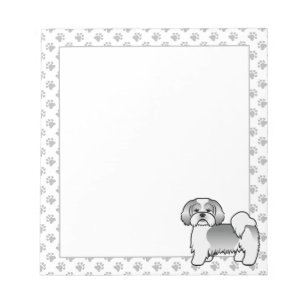 Bloc De Notas Lhasa Apso blanco y plateado perro de dibujos anim