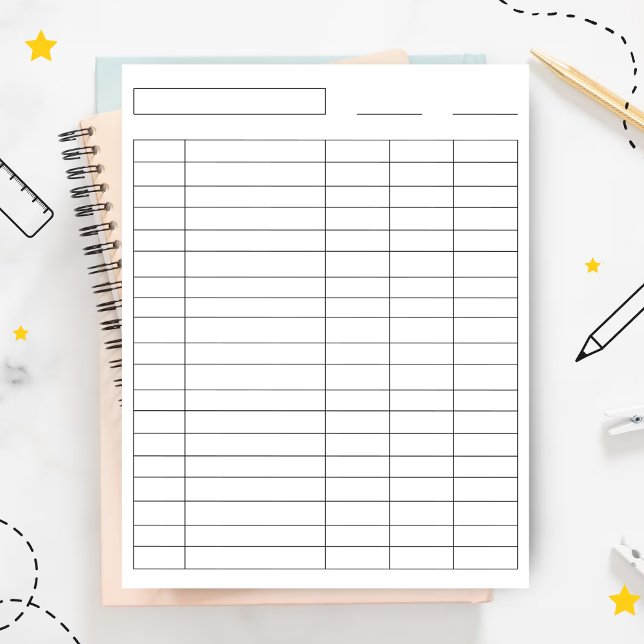 Bloc De Notas Libro de registro de personalizables Cinco Columna (Subido por el creador)