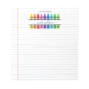 Bloc De Notas Libro Escolar Cute Llenó Una Nota Del Profesor