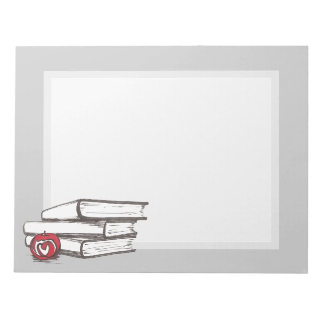 Bloc De Notas Libros + Una Apple | PERSONALIZABLE (Frente)